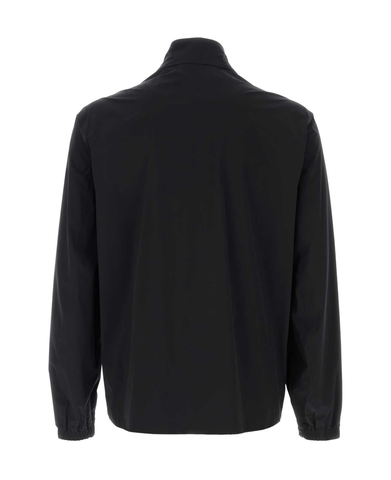 Black Stretch Nylon Frene Windbreaker - 2