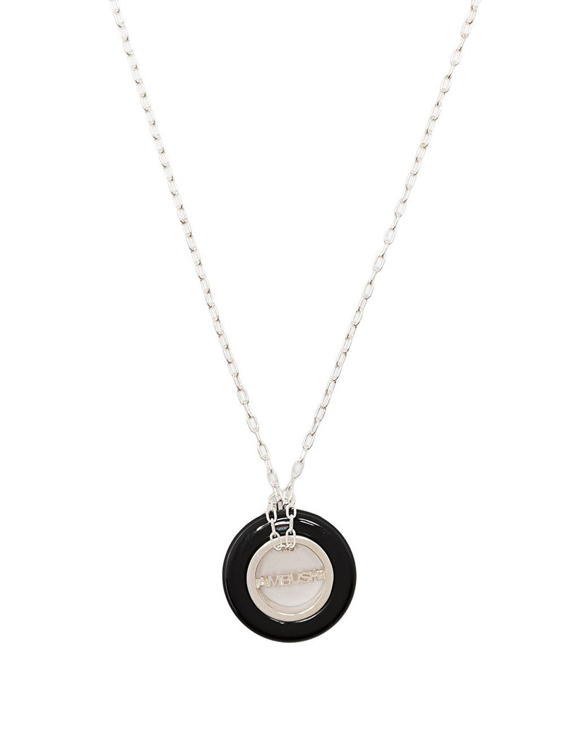 engraved logo round pendant necklace 1