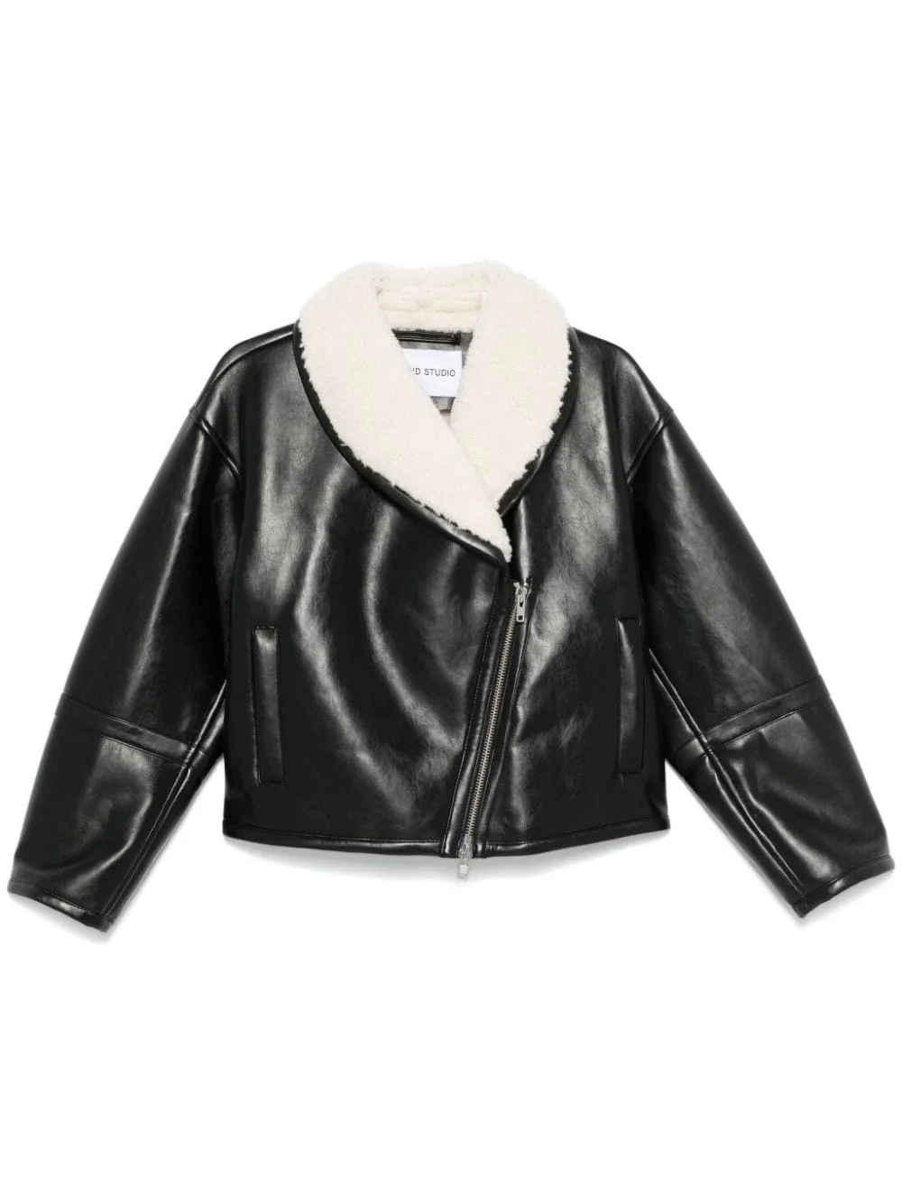 faux-leather biker jacket - 1