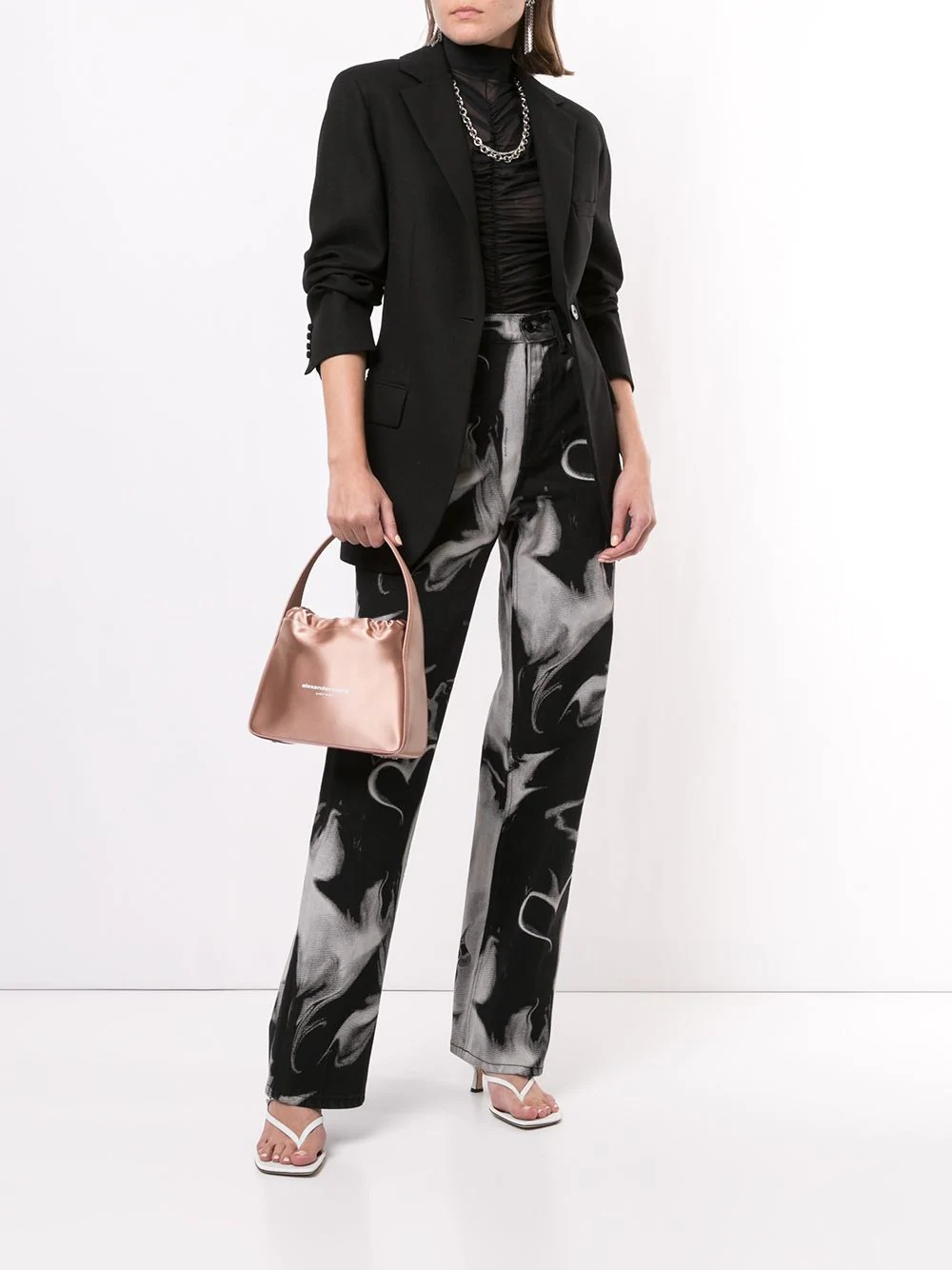 printed wide-leg trousers - 2