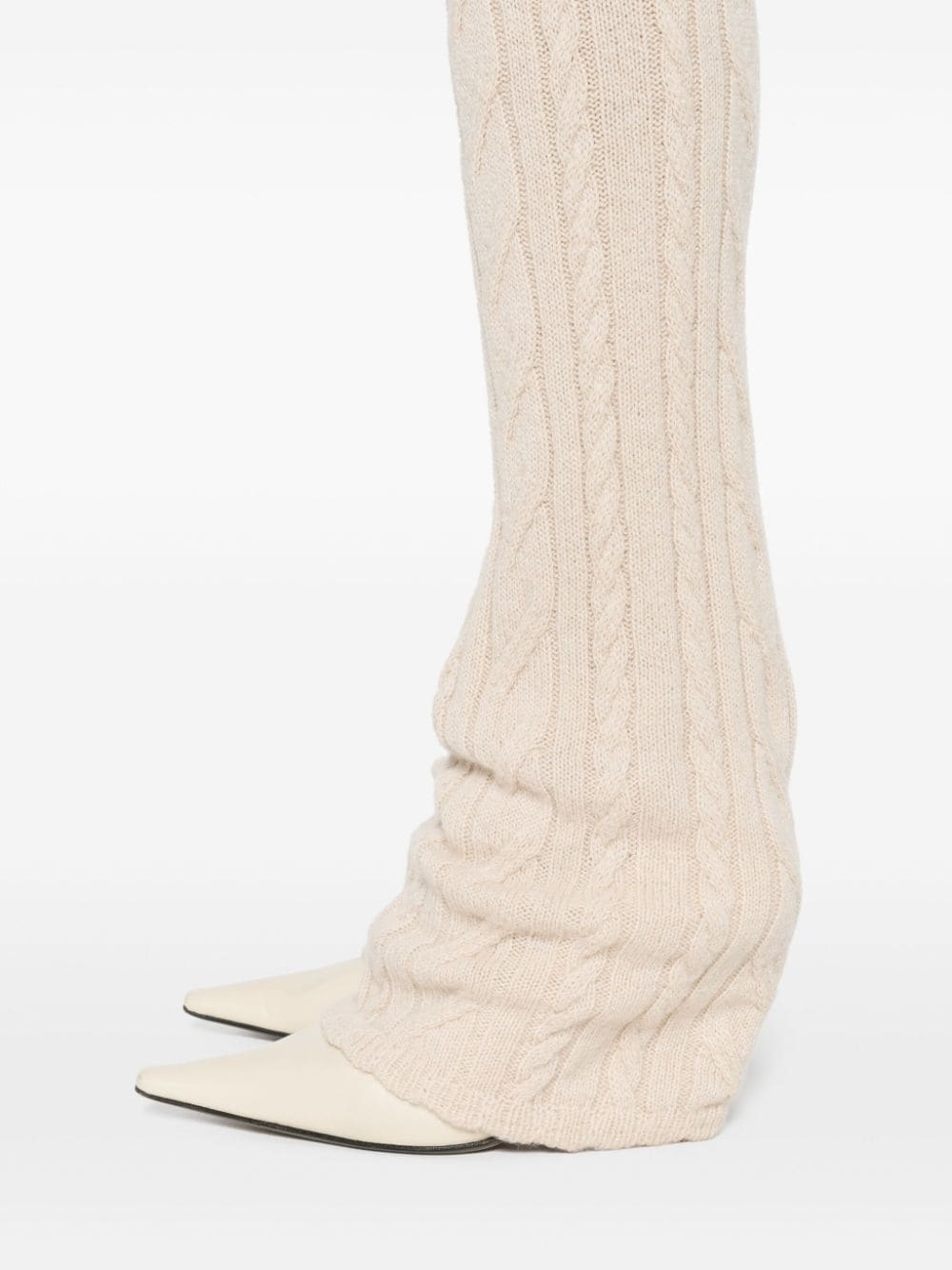 cable-knit straight trousers - 5