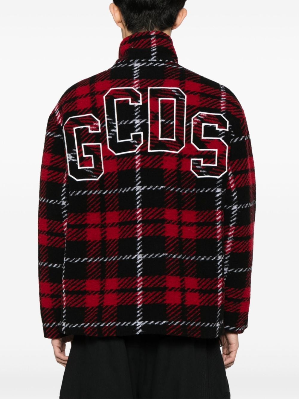 tartan-check zip-up bomber jacket - 4