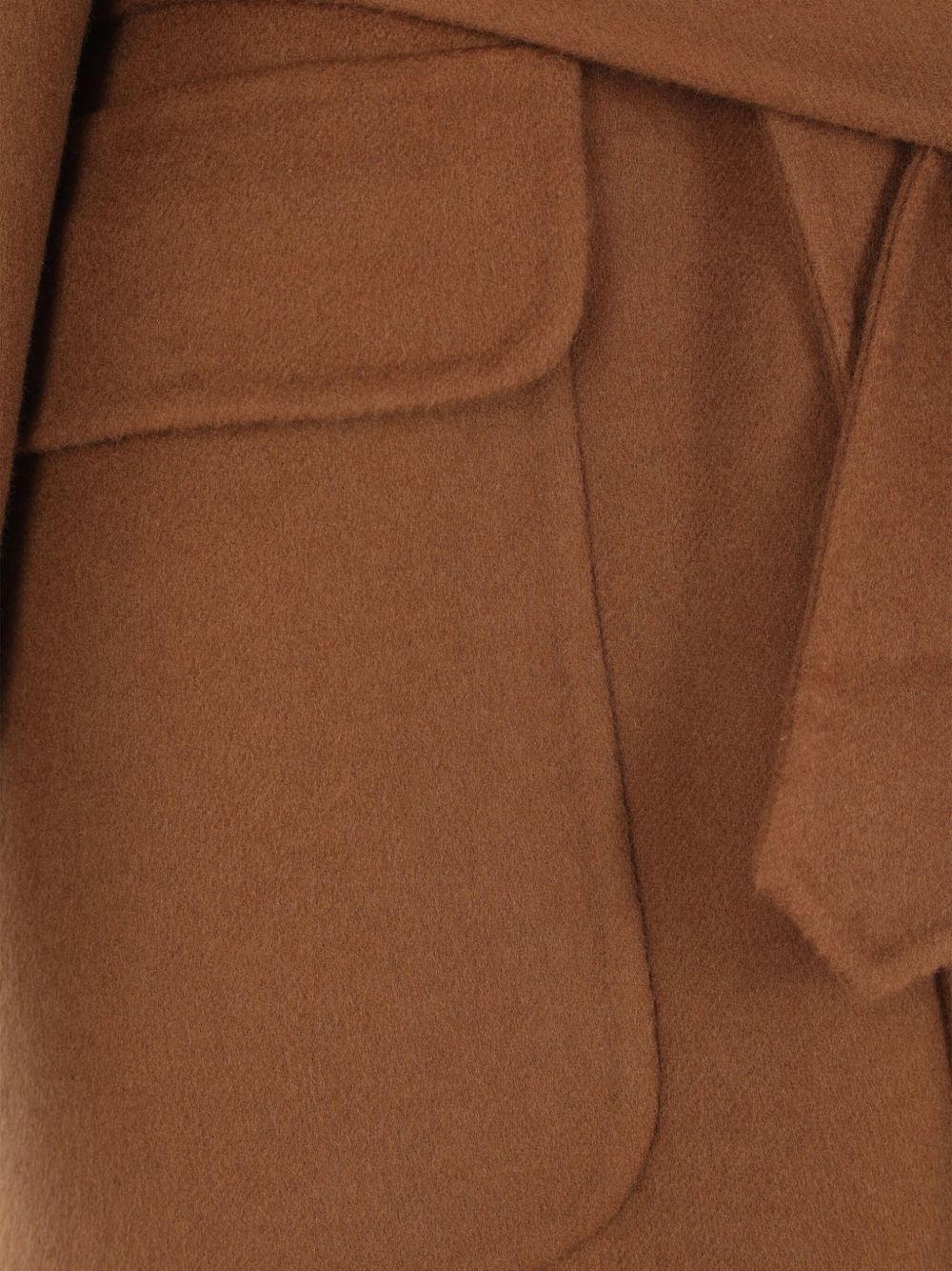 belted patch-pocket coat - 3