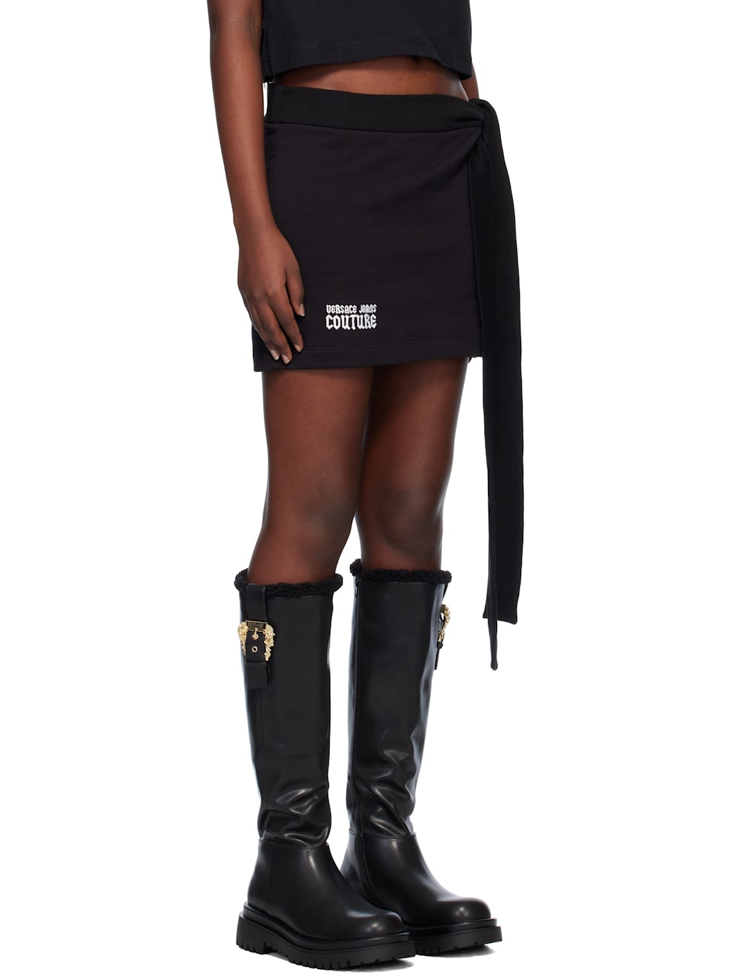 Black Gothic Logo Miniskirt - 2