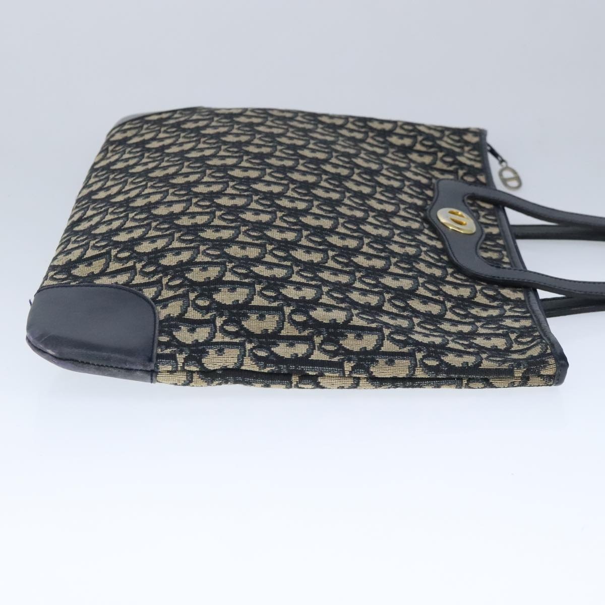 DIOR Trotter Canvas Hand Bag Canvas Navy - 4