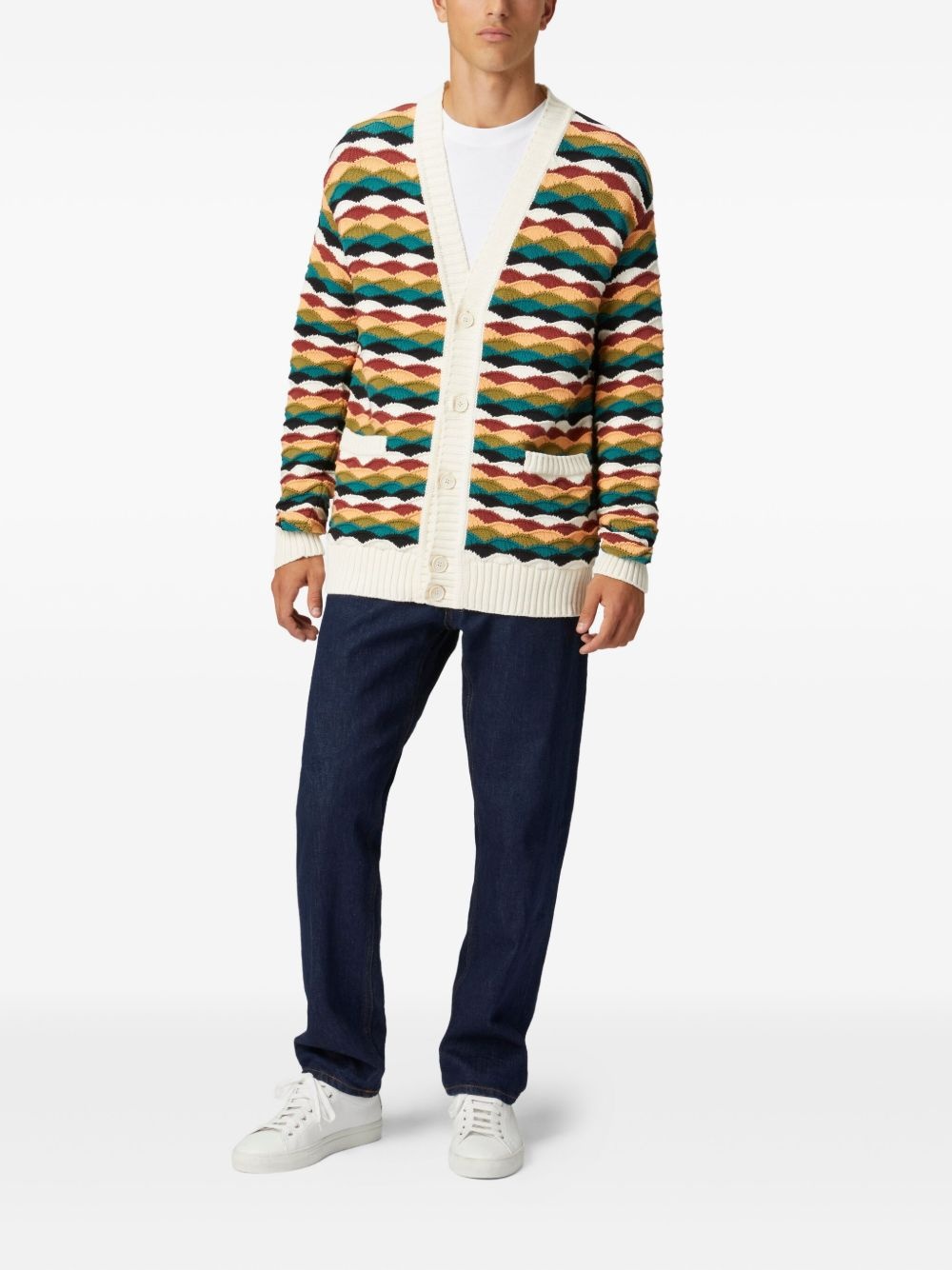 patterned-jacquard cardigan - 2