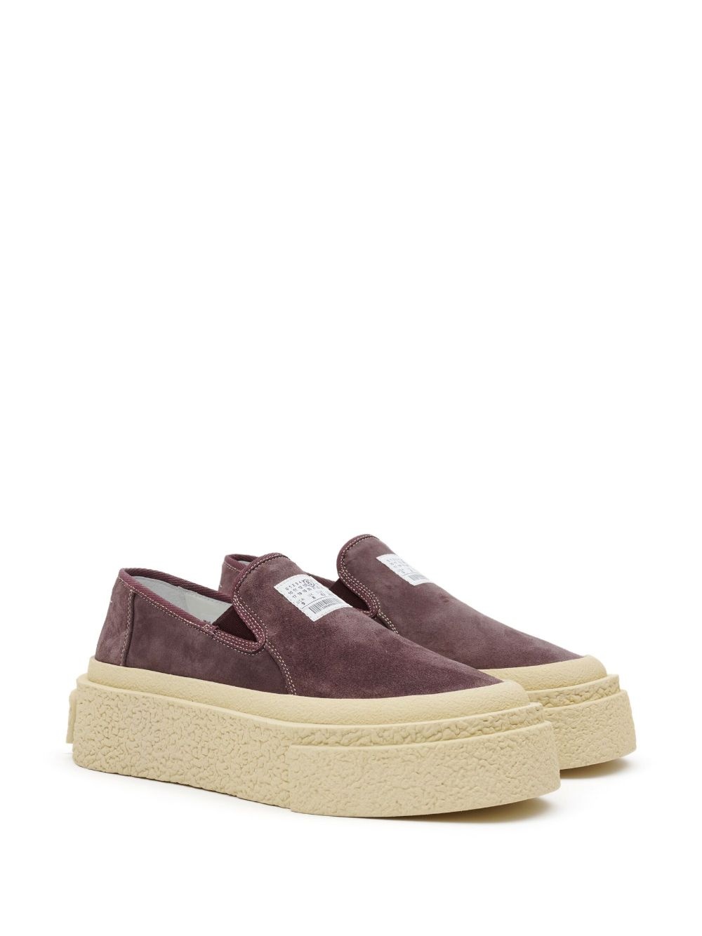 logo-patch suede loafers - 6