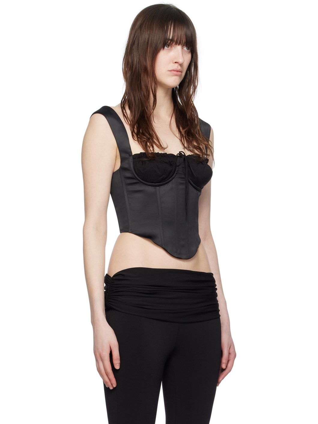 Black Square Neck Tank Top - 2