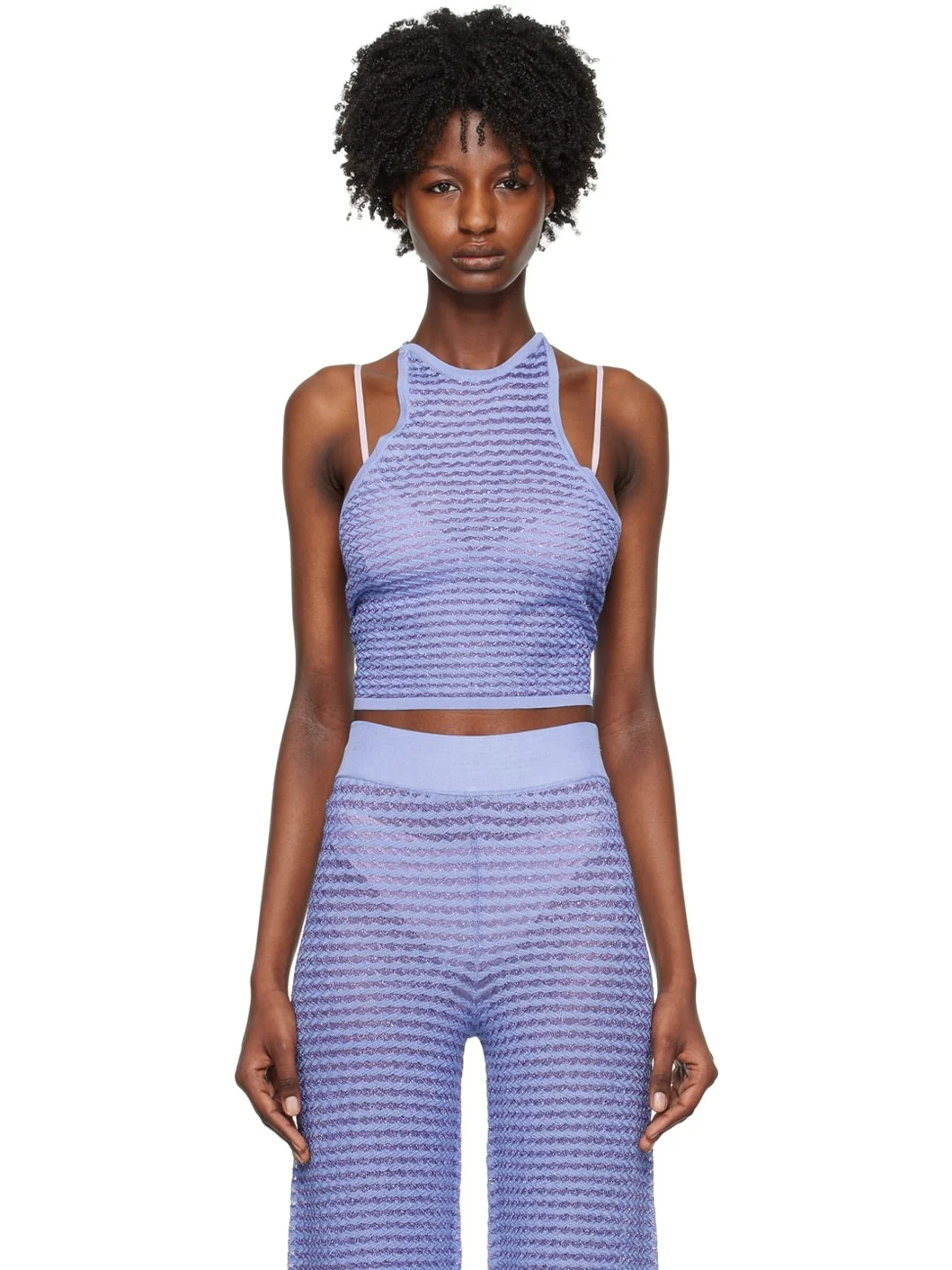 Purple Self-Tie Tank Top - 1
