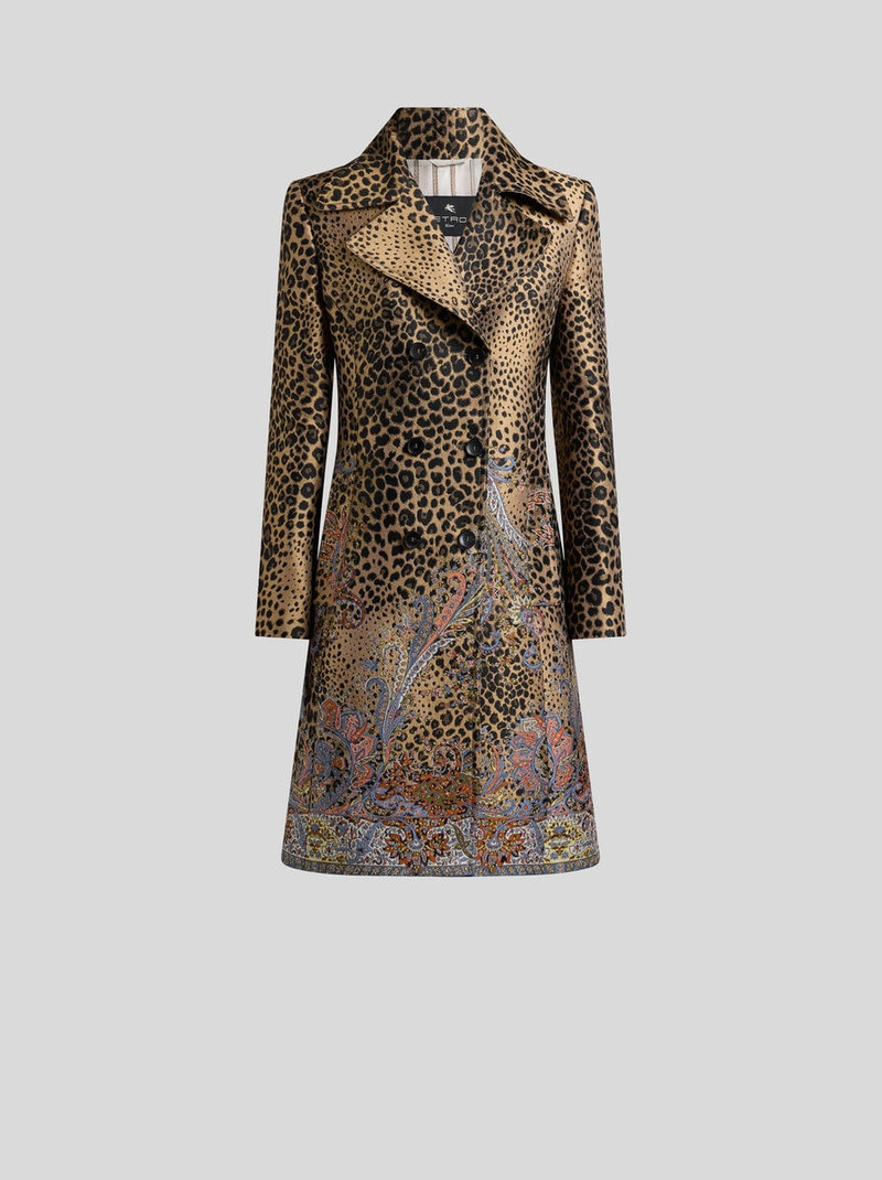DOUBLE-BREASTED JACQUARD COAT WITH PAISLEY AND ANIMAL MOTIF 1
