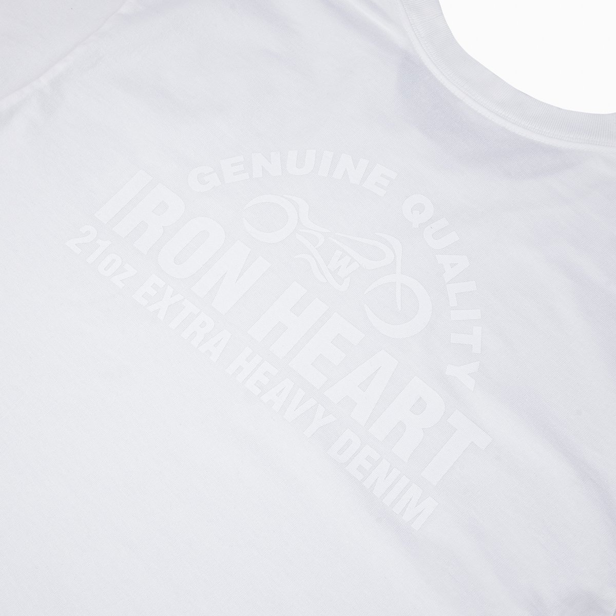 IHT-2401-WHT 7.5oz Printed Loopwheel Crew Neck T-Shirt - White - 6