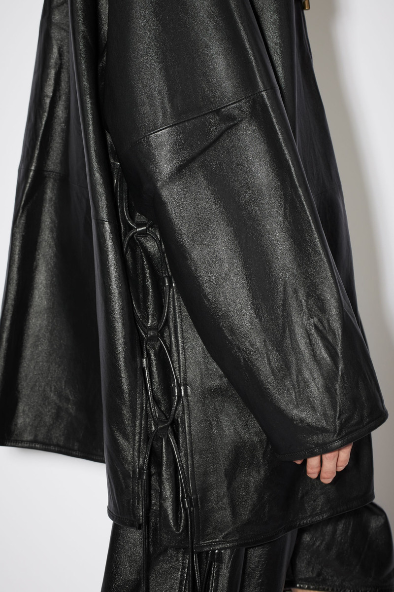 Tumbled leather coat - Black 6