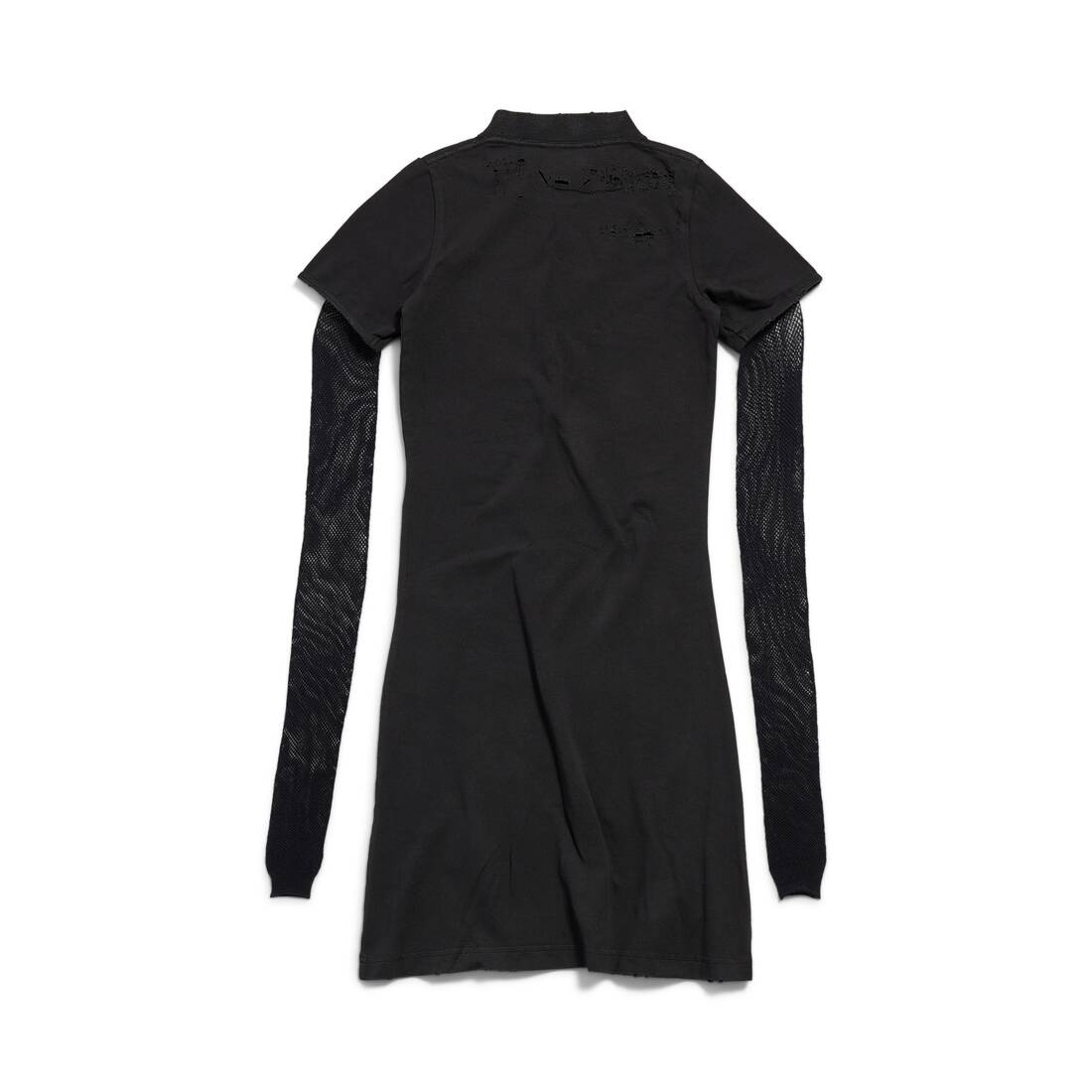 Women's Gothic Type Mesh Sleeve Dress in Black - 2
