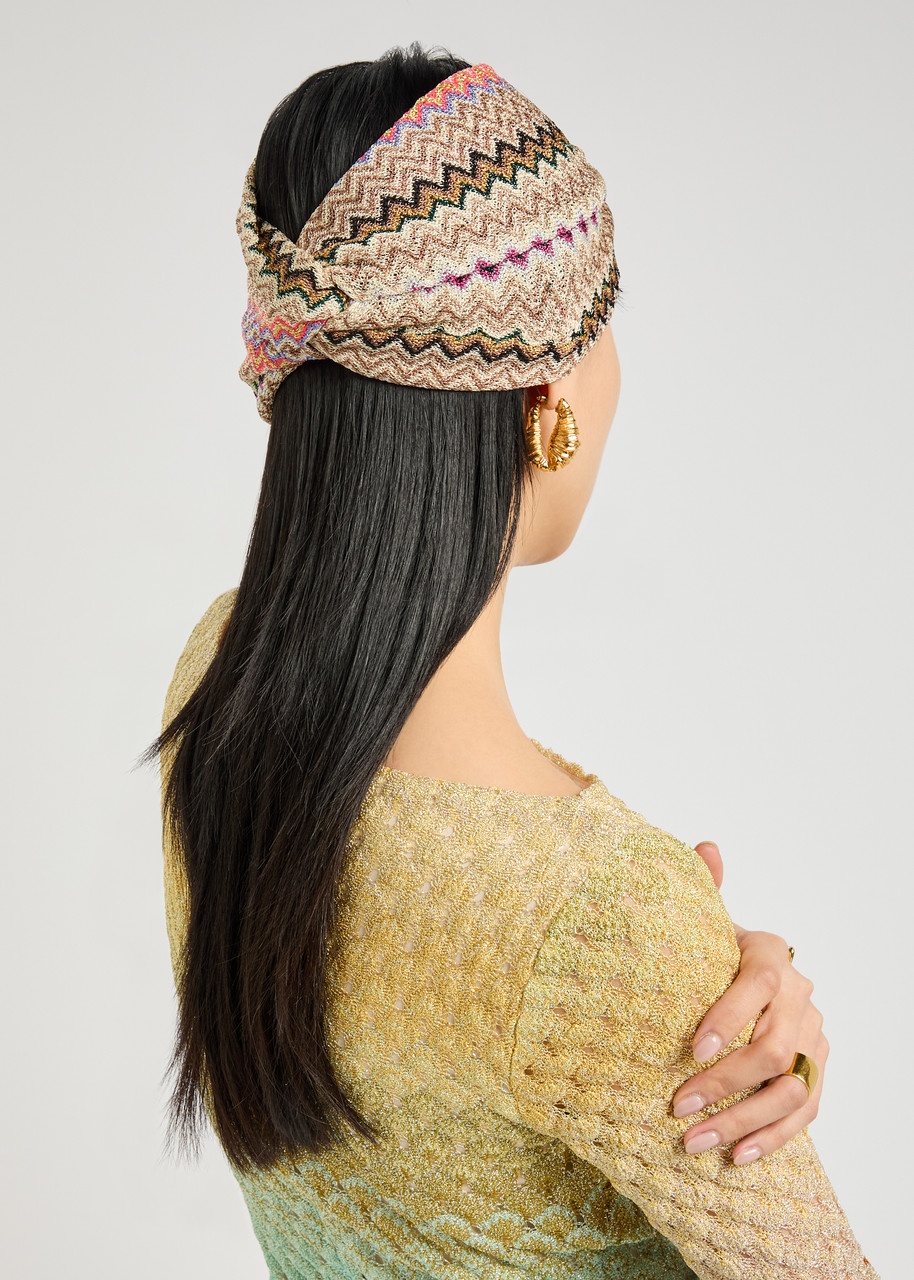 Missoni Metallic Zigzag-intarsia Knitted Headband - 2