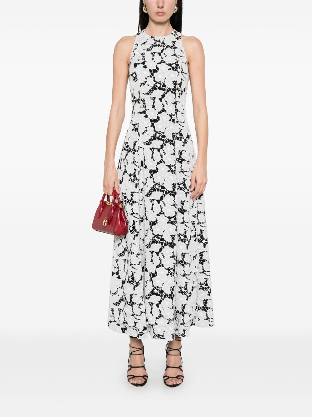 broderie-anglaise A-line midi dress - 2