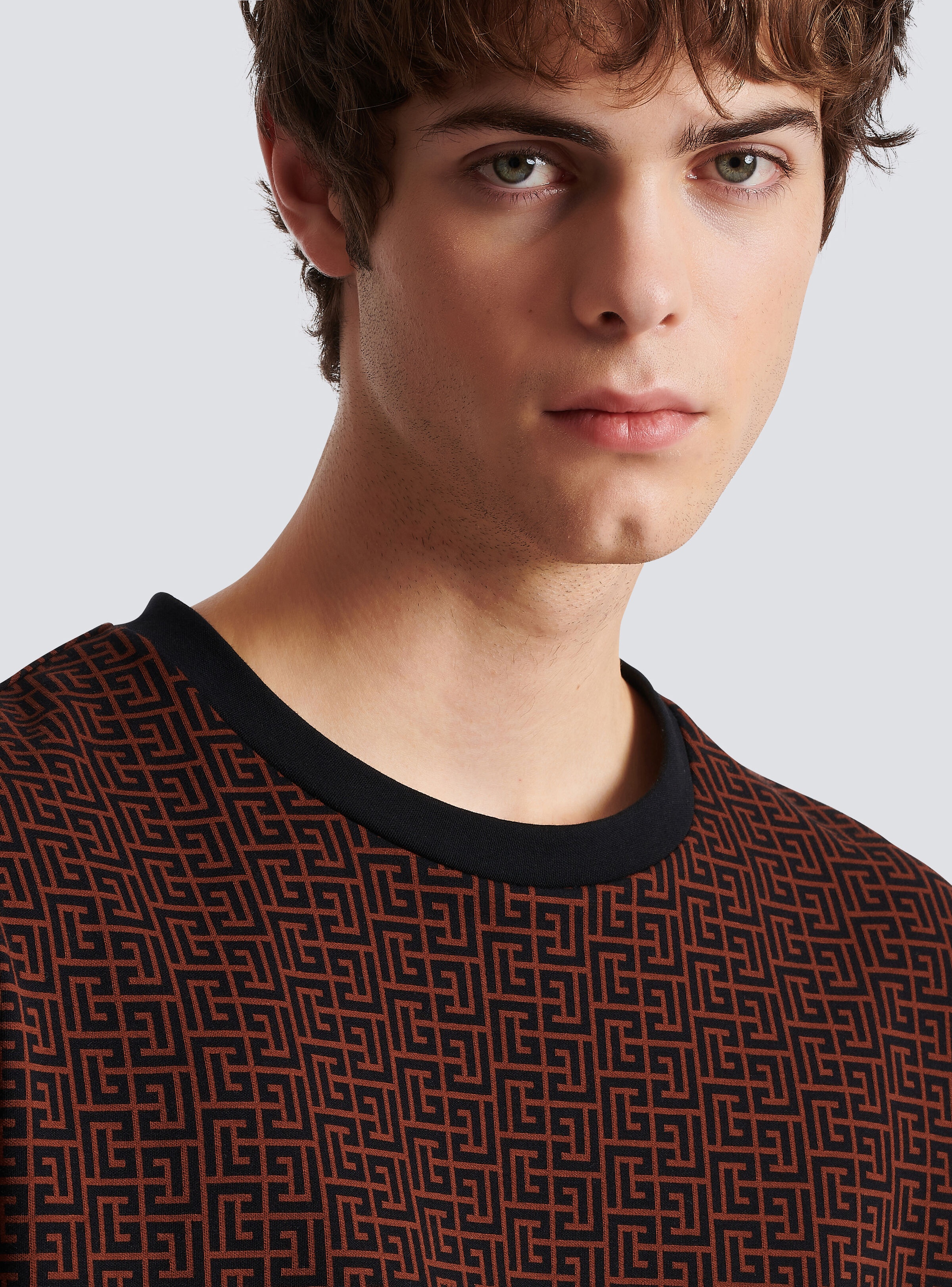 Monogrammed loose-fitting jacquard T-shirt - 7