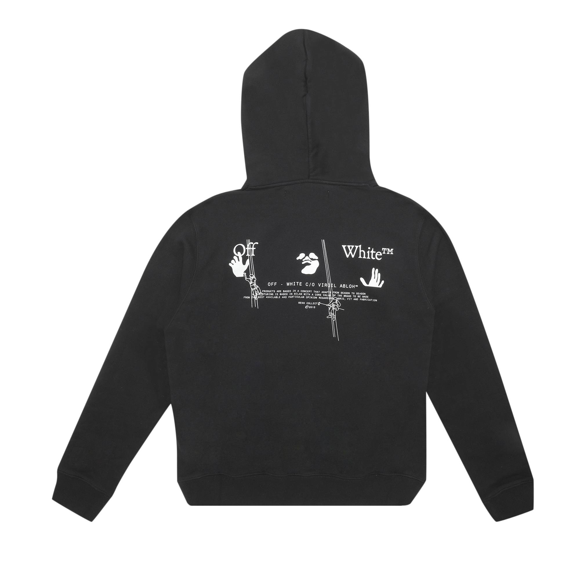 Off-White Workers Logo Slim Hoodie 'Black/White' - 2