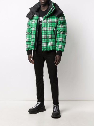 DSQUARED2 check-print puffer jacket outlook