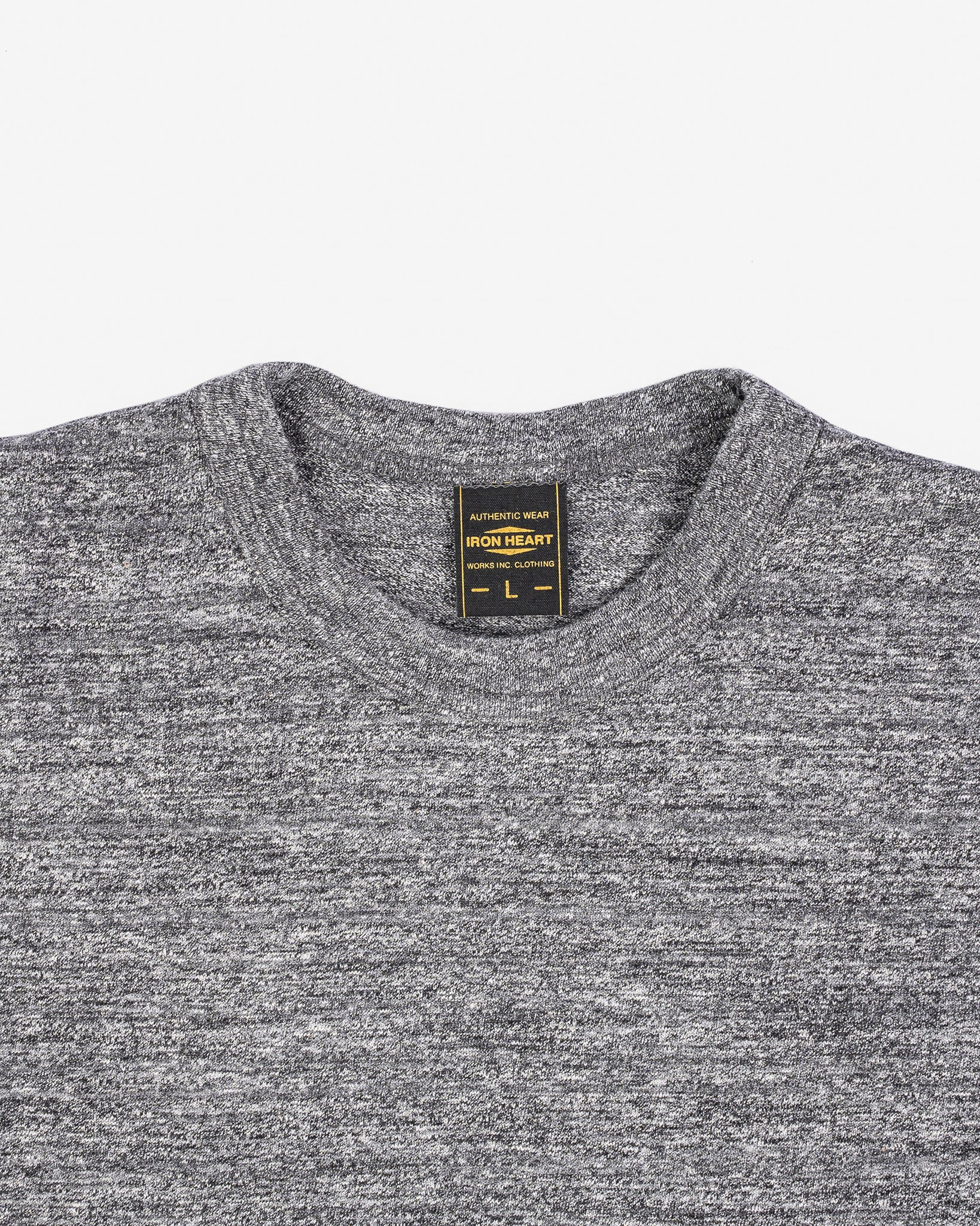 IHT-1610-GRY 6.5oz Loopwheel Crew Neck T-Shirt - Marl Grey - 5