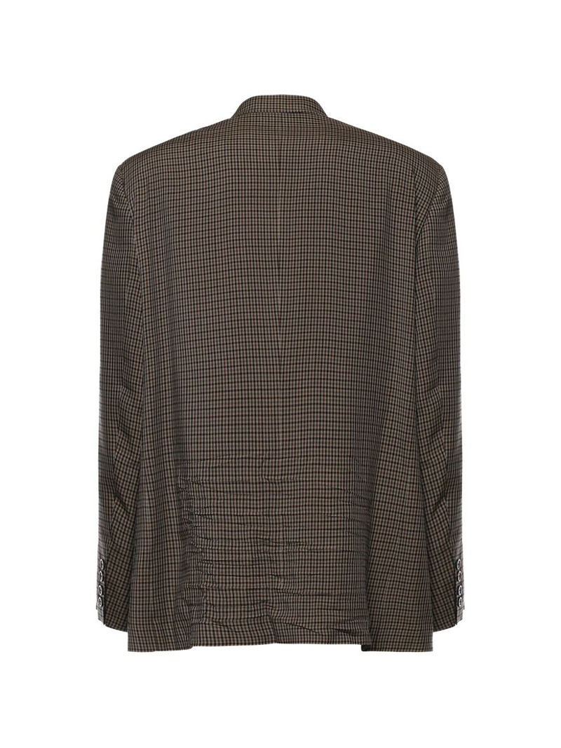 BALENCIAGA checked single-breasted blazer outlook