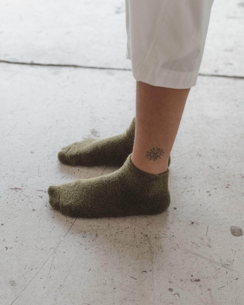 BASERANGE Buckle Ankle Socks - Textured Organic Cotton outlook