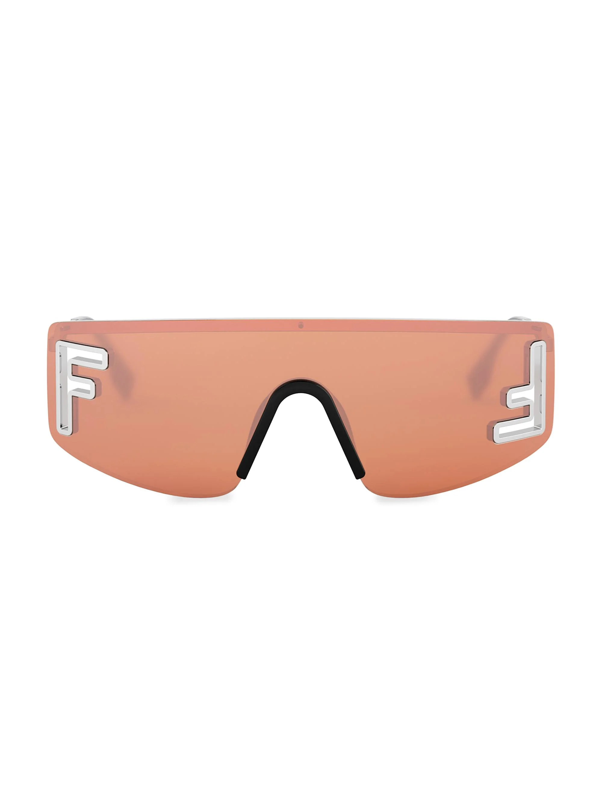 Women's Fendi Sport 141MM Shield Sunglasses - Silver Bordeaux - 1