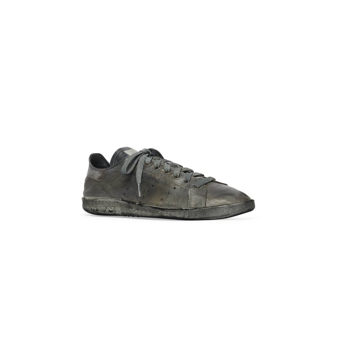 Men's Balenciaga / Adidas Stan Smith Worn-out Sneaker in Black - 2