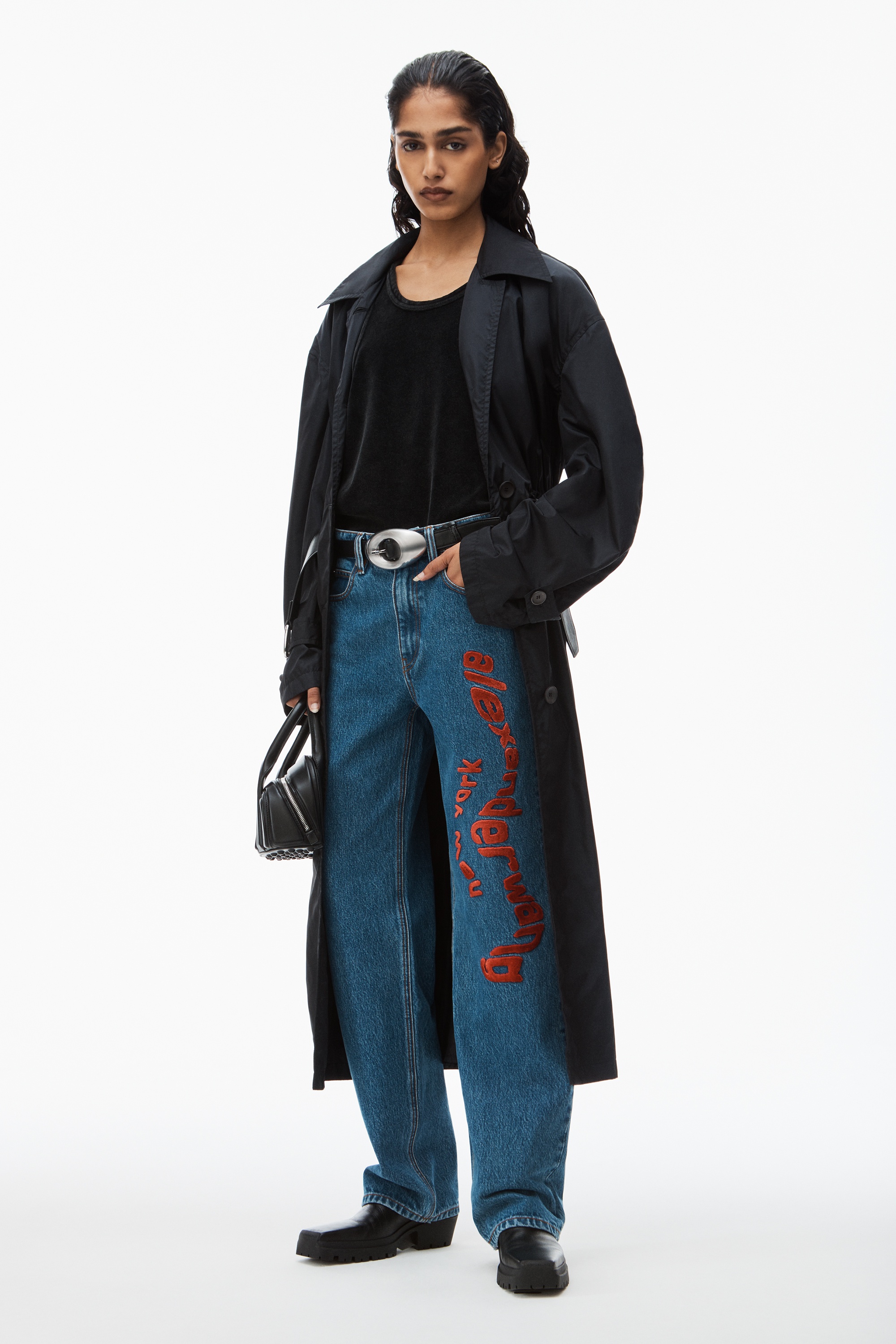 EZ wavy logo jean in denim - 2