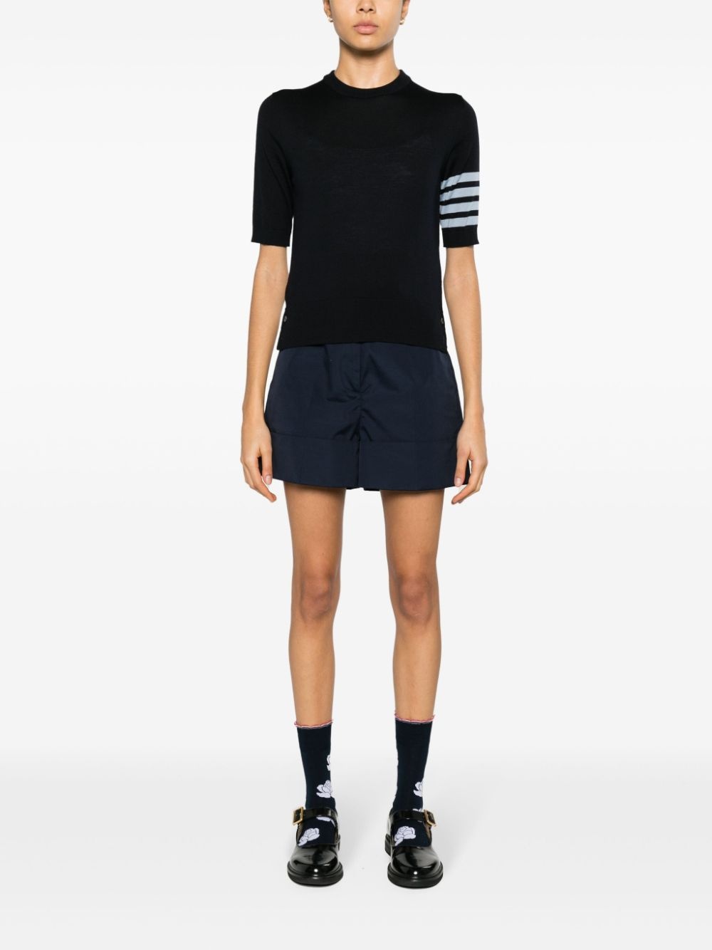 4-Bar Stripes intarsia-knit T-shirt - 2
