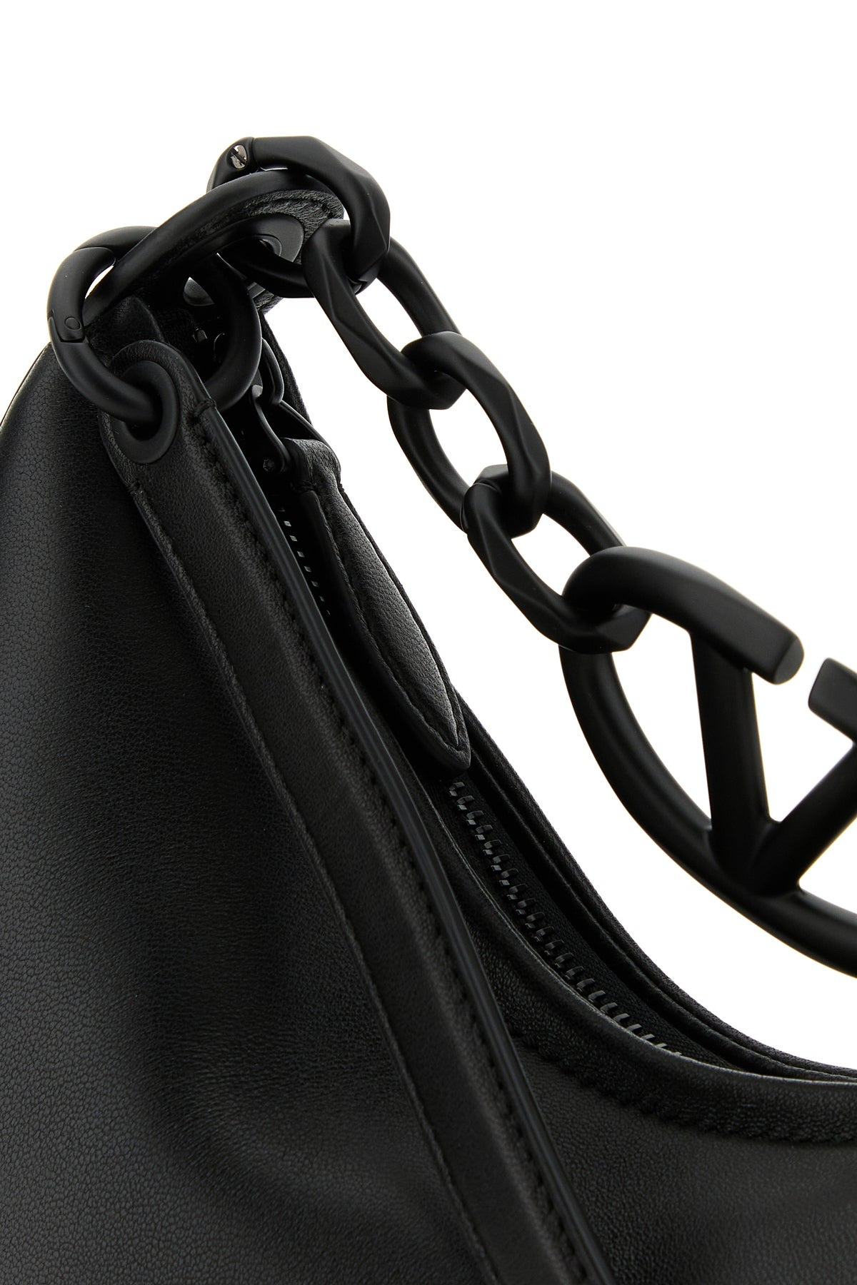 Black leather Hobo VLogo Moon handbag - 4