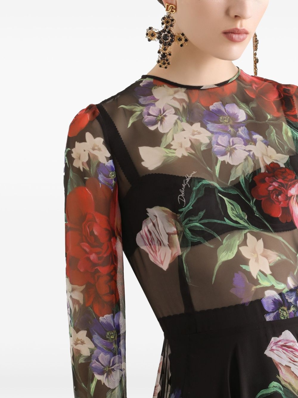 floral-print midi dress - 5