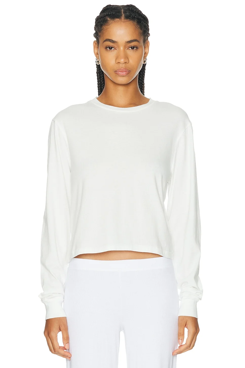 Cotton Modal Long Sleeve Boxy Tee - 1