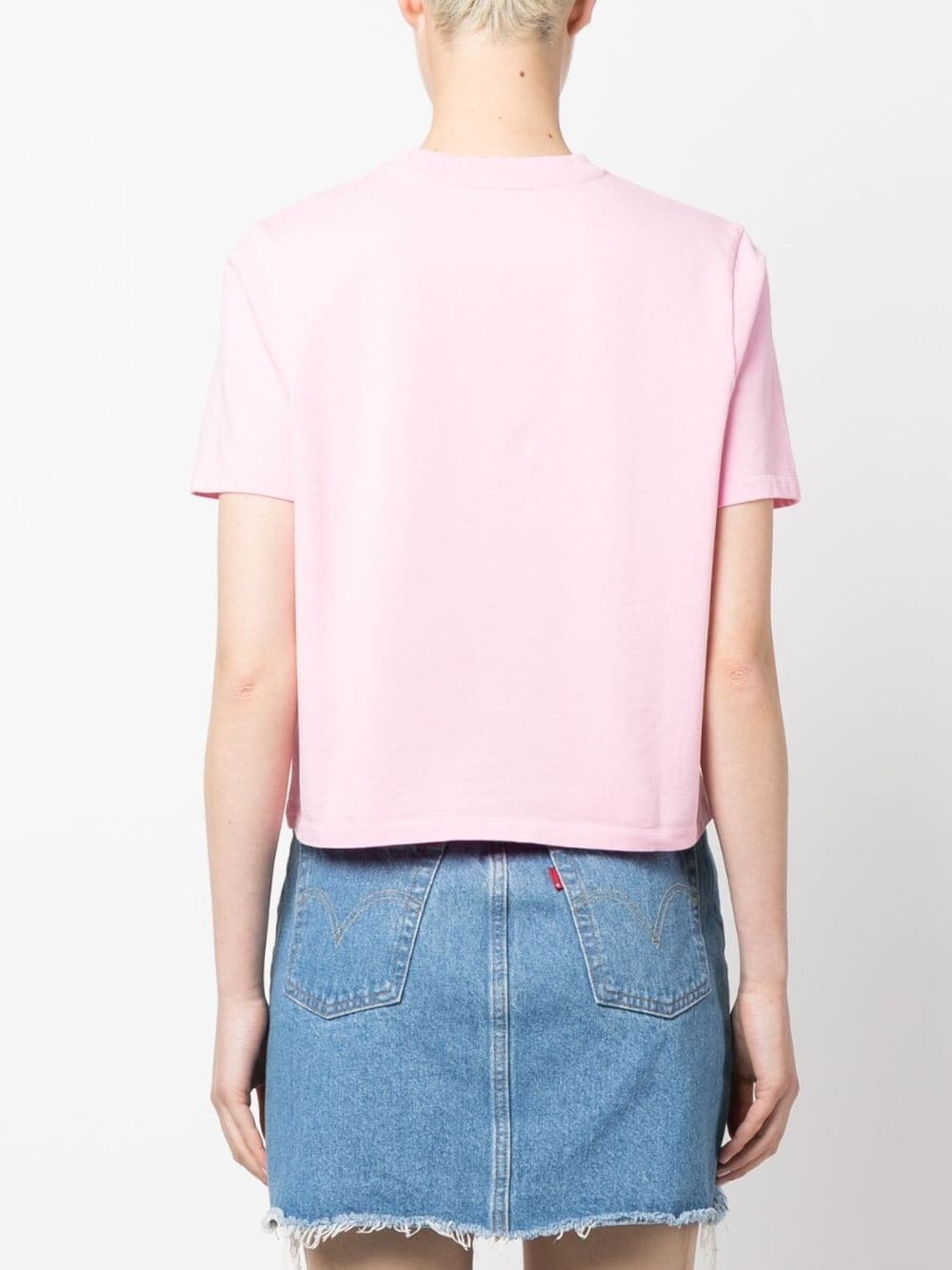 embroidered logo cropped T-shirt - 4