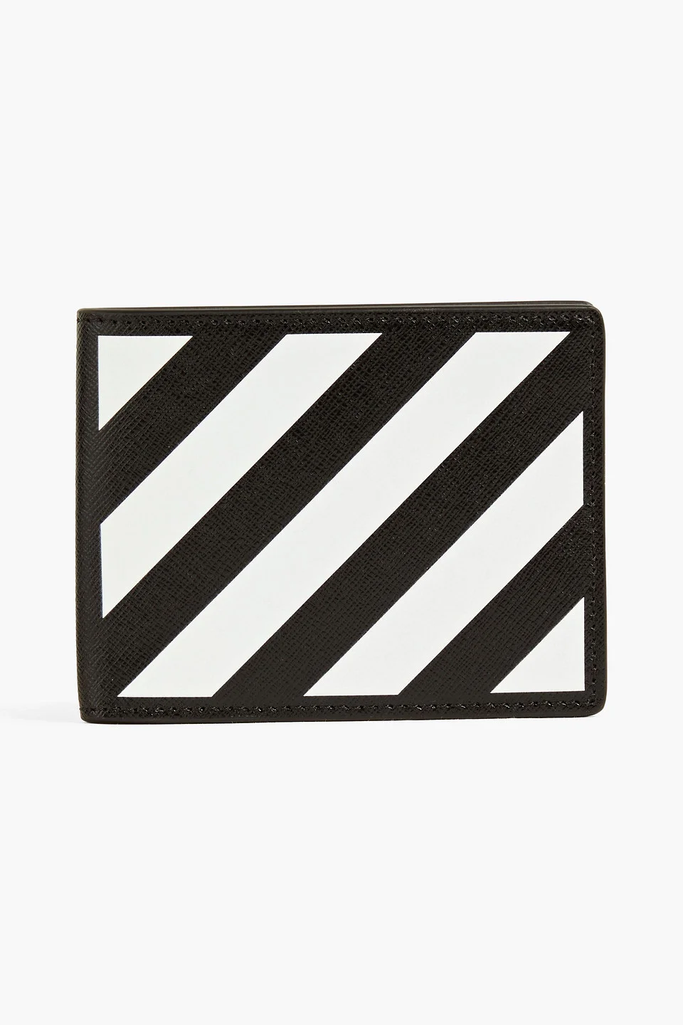 Striped textured-leather wallet - 1