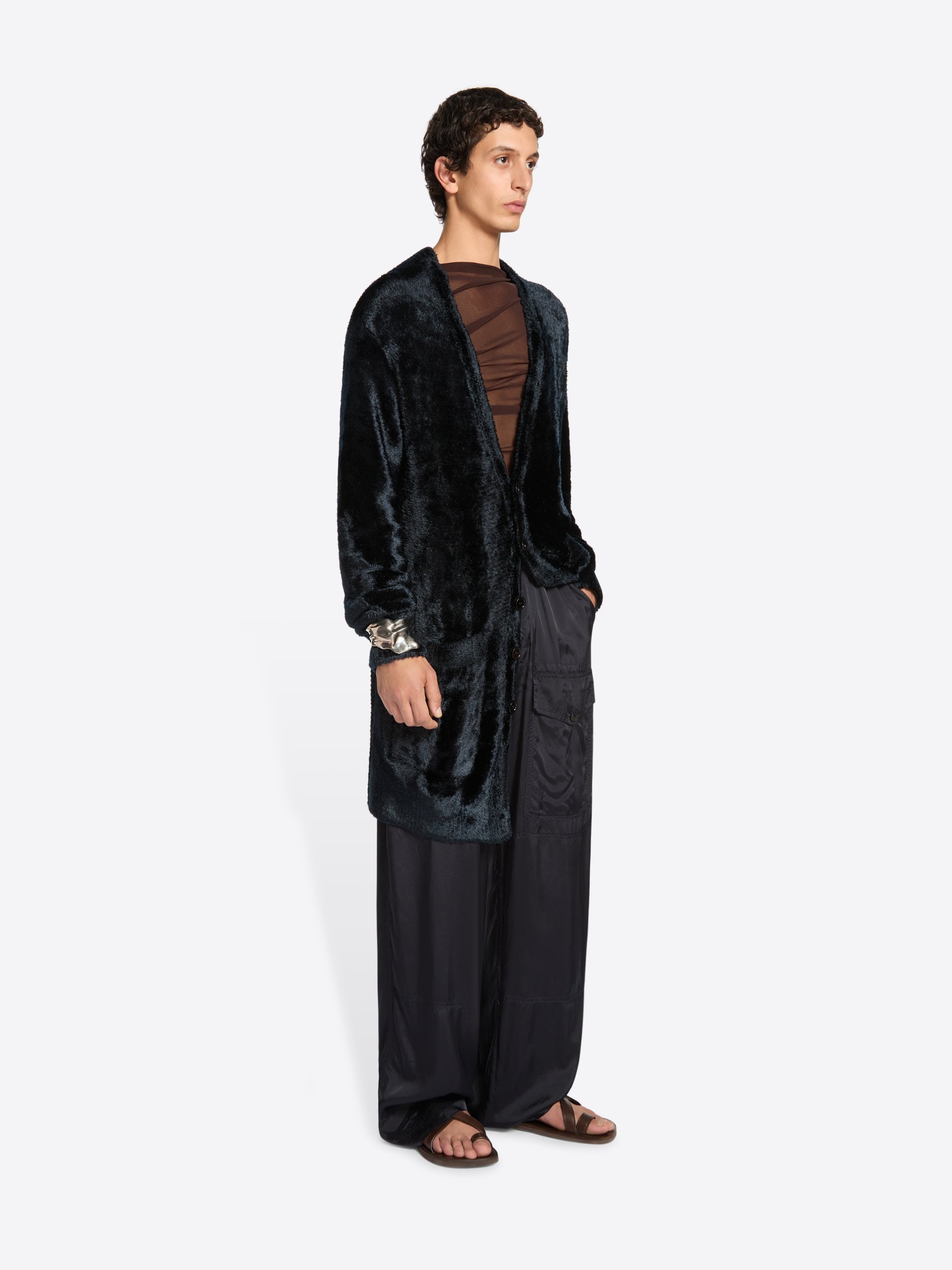 VELVET VISCOSE CARDIGAN - 3