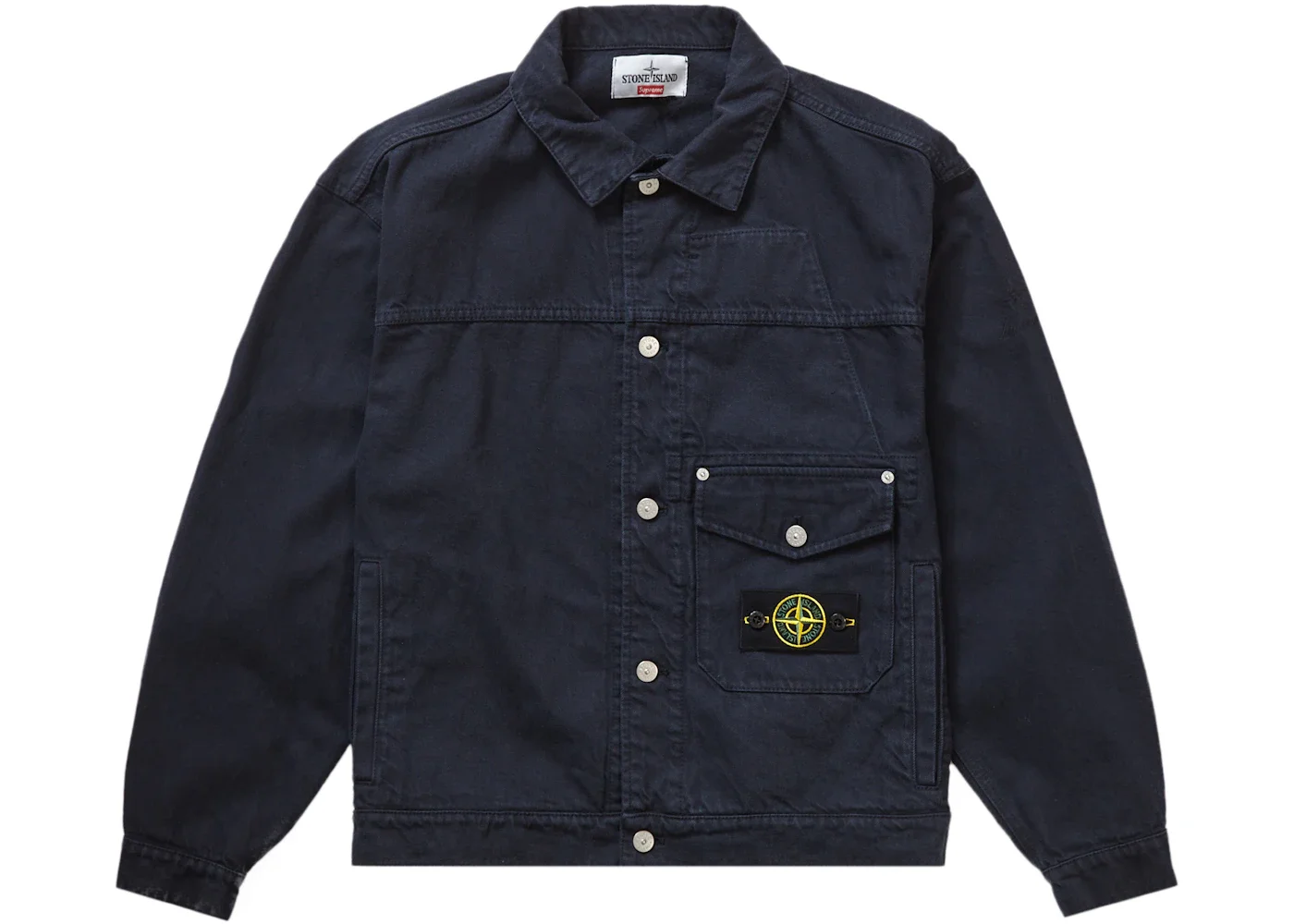 Supreme Stone Island Denim Trucker Jacket Navy - 1