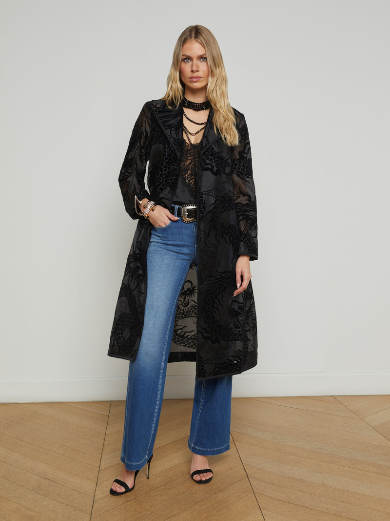 L'AGENCE Moda Organza Trench Coat outlook