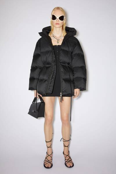 Acne Studios Hooded puffer coat - Black outlook