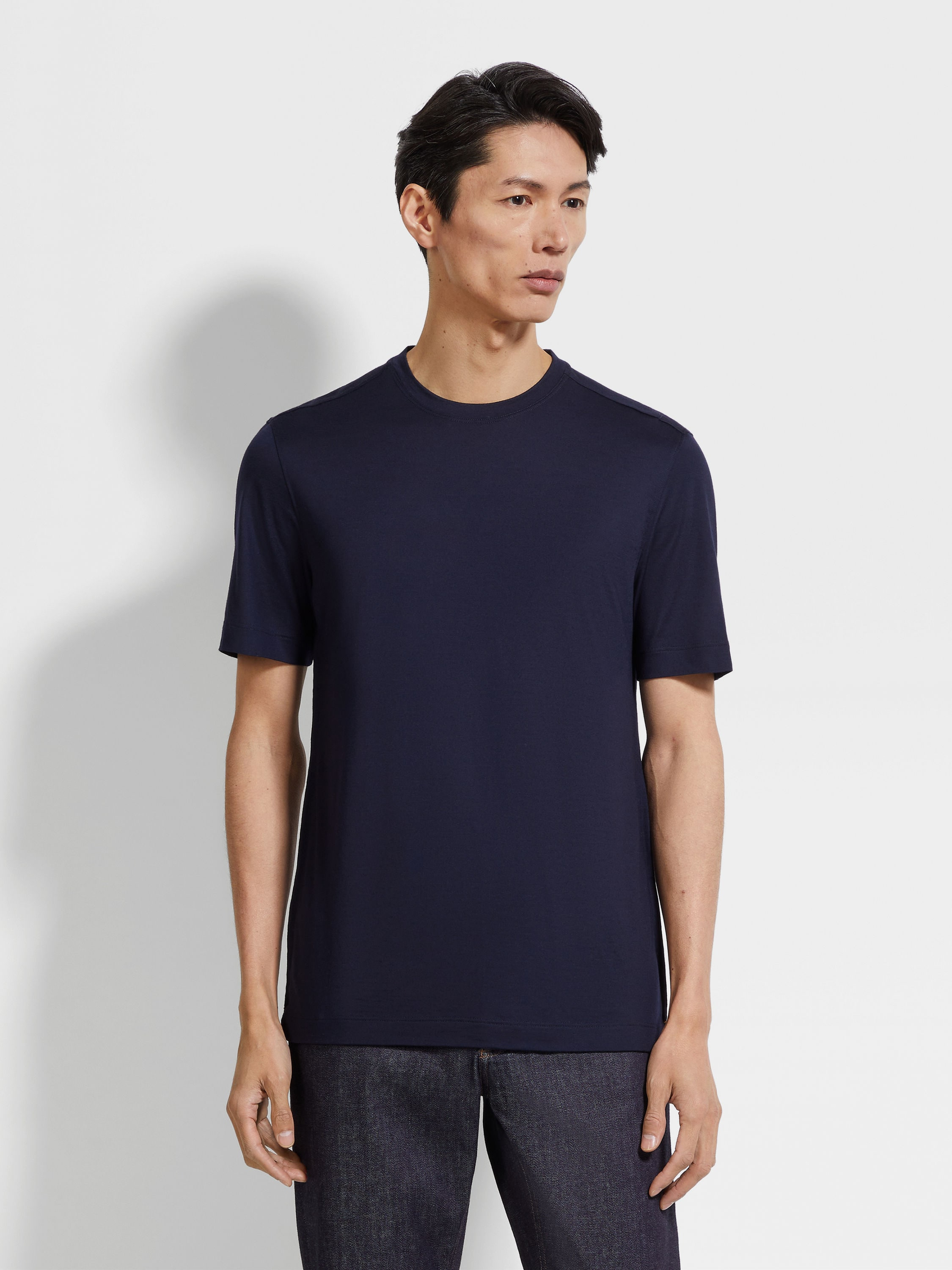 NAVY BLUE VELLUS AUREUM T-SHIRT - 4