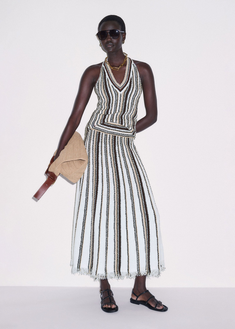 Stripe Knit Maxi Skirt 7