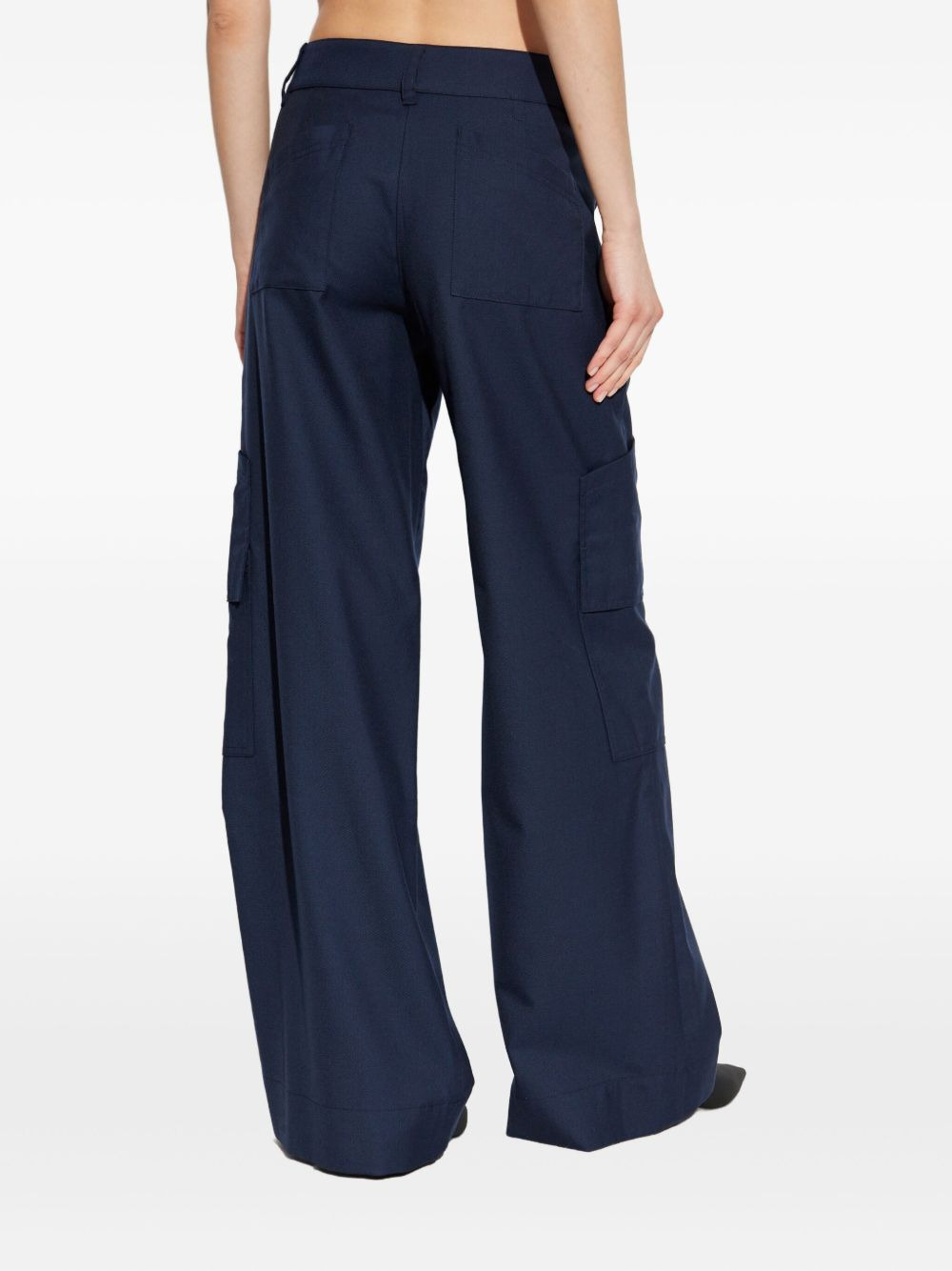 patch-pocket wide-leg trousers - 4