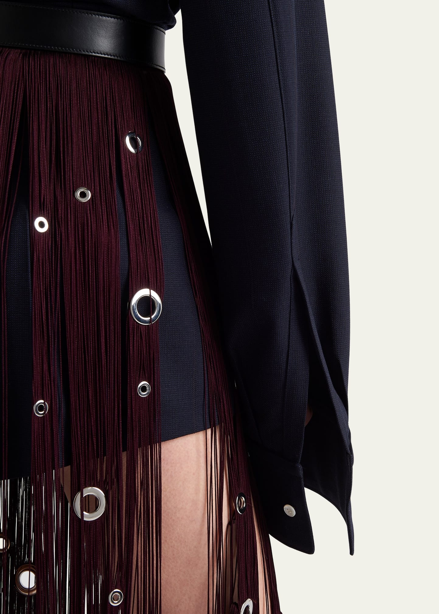 Single-Breasted Pinstripe Wool Jacket - 4