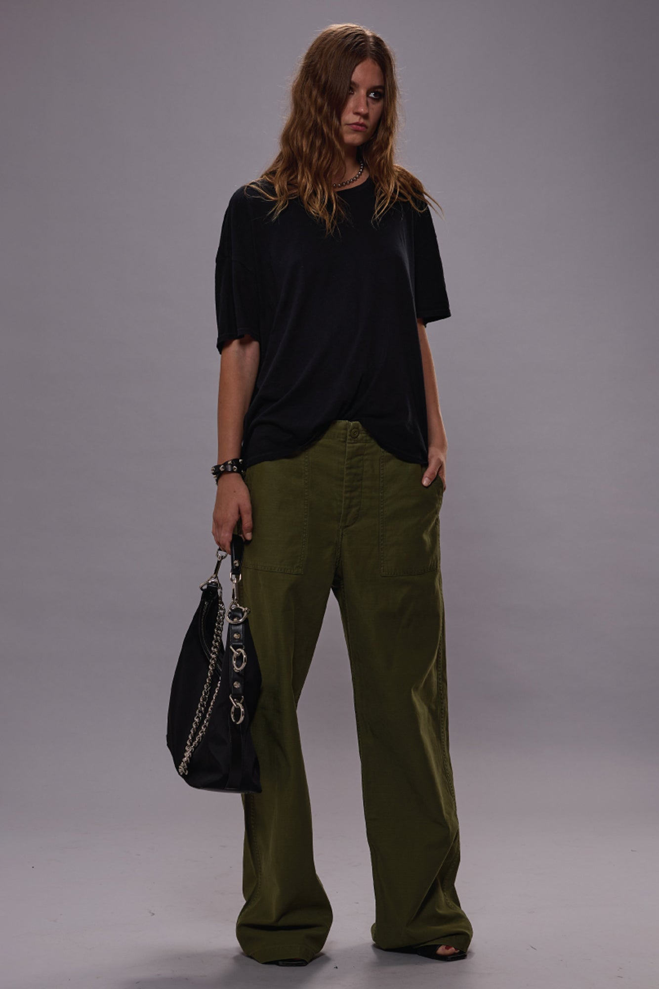 Wide Leg Utility Pant - Olive | R13 - 2