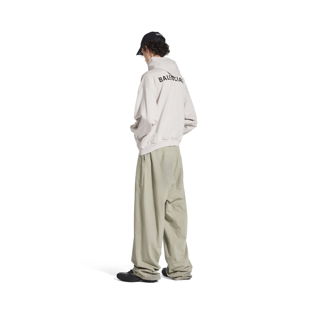 New Balenciaga Back Hoodie Medium Fit in Off White - 6