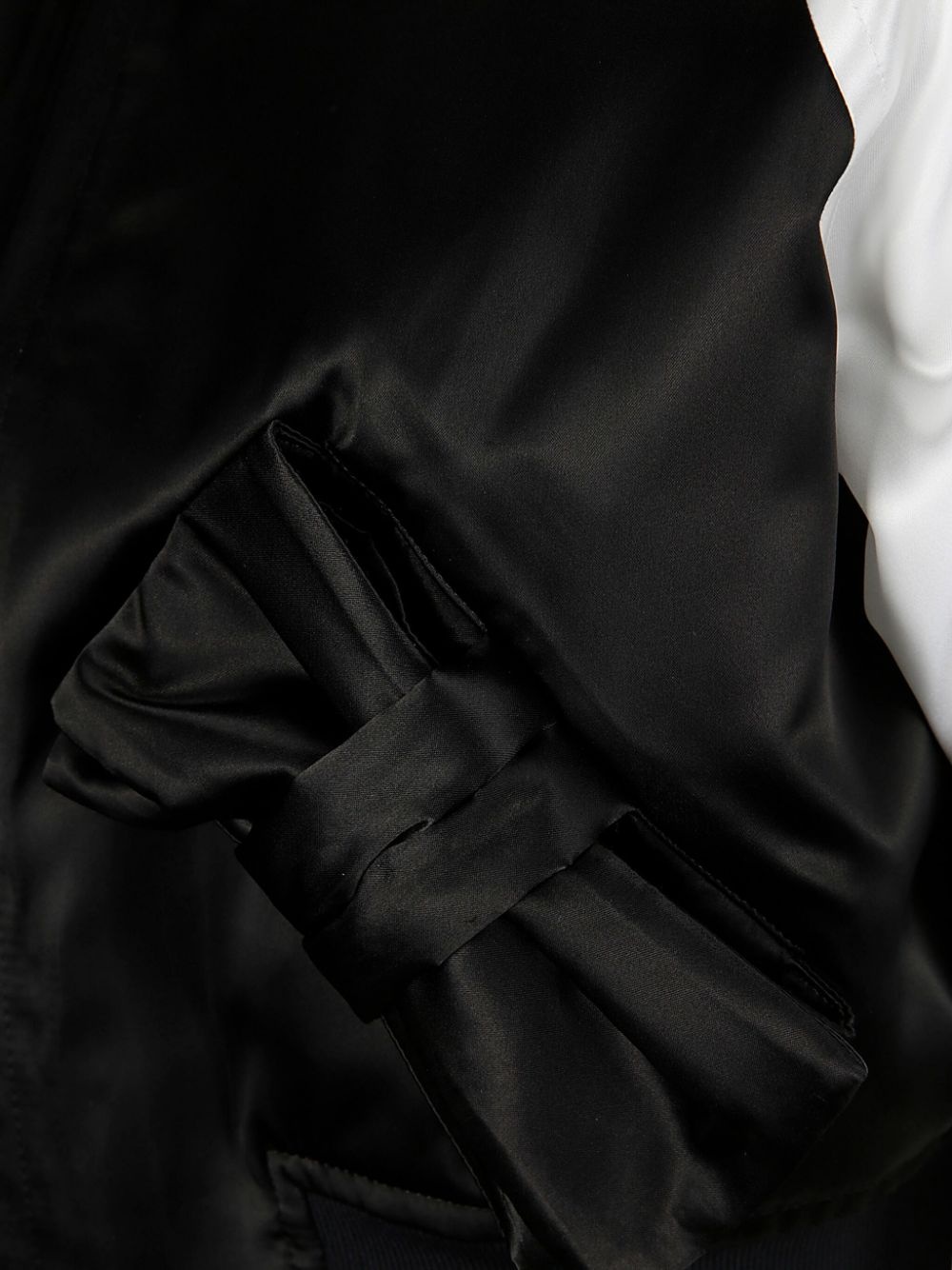 bow-detailing satin bomber jacket - 3