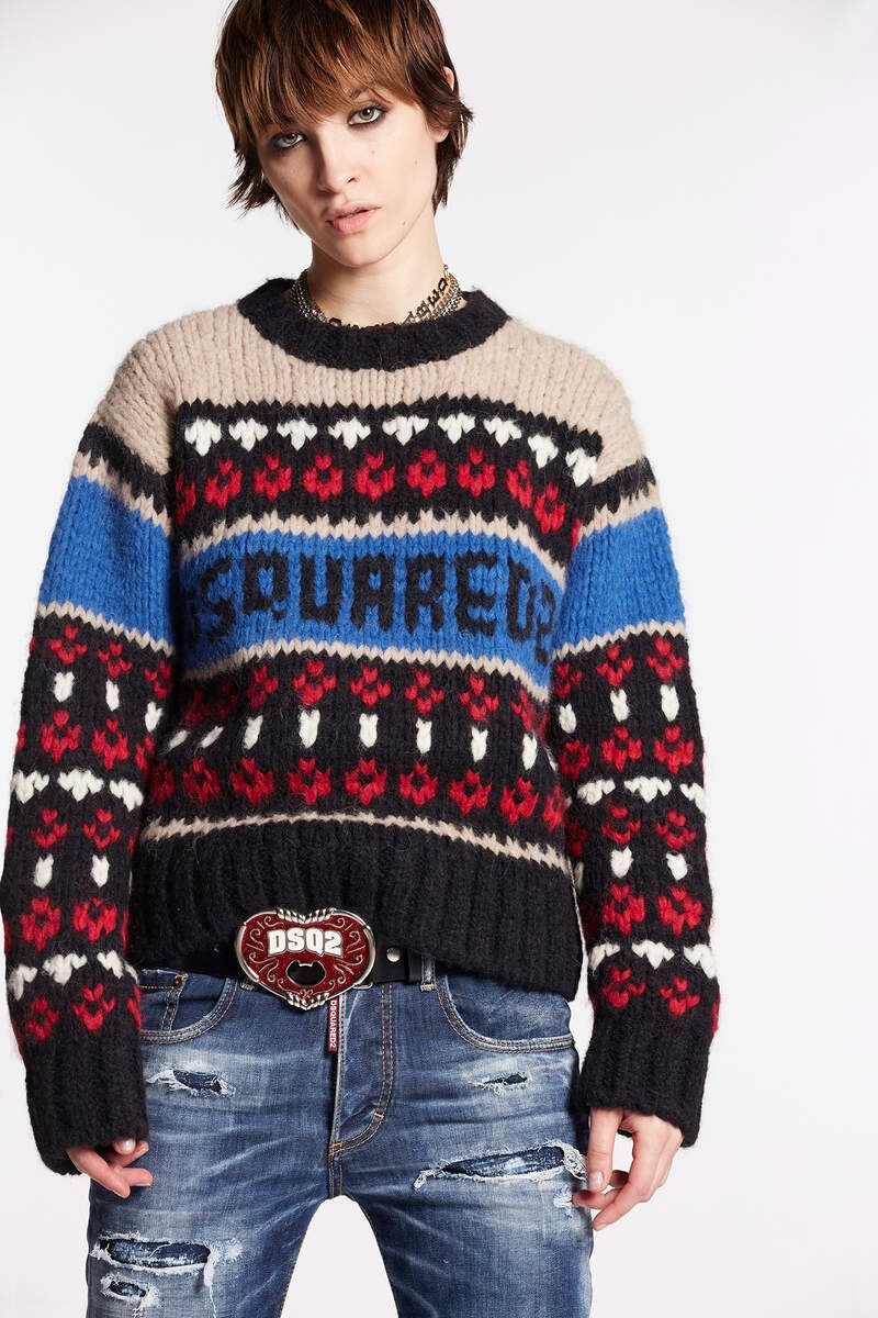 DSQUARED2 WOOL JACQUARD KNIT - 3