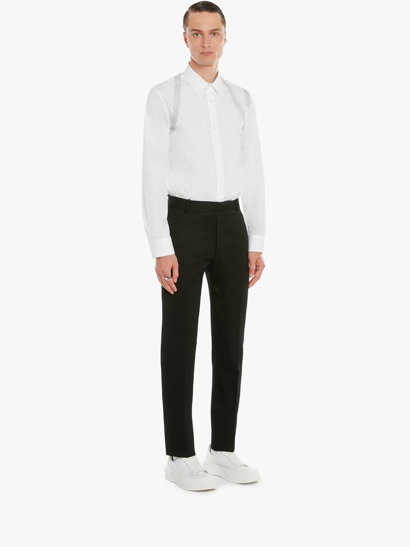 Contrast Stitch Harness Shirt in White - 3