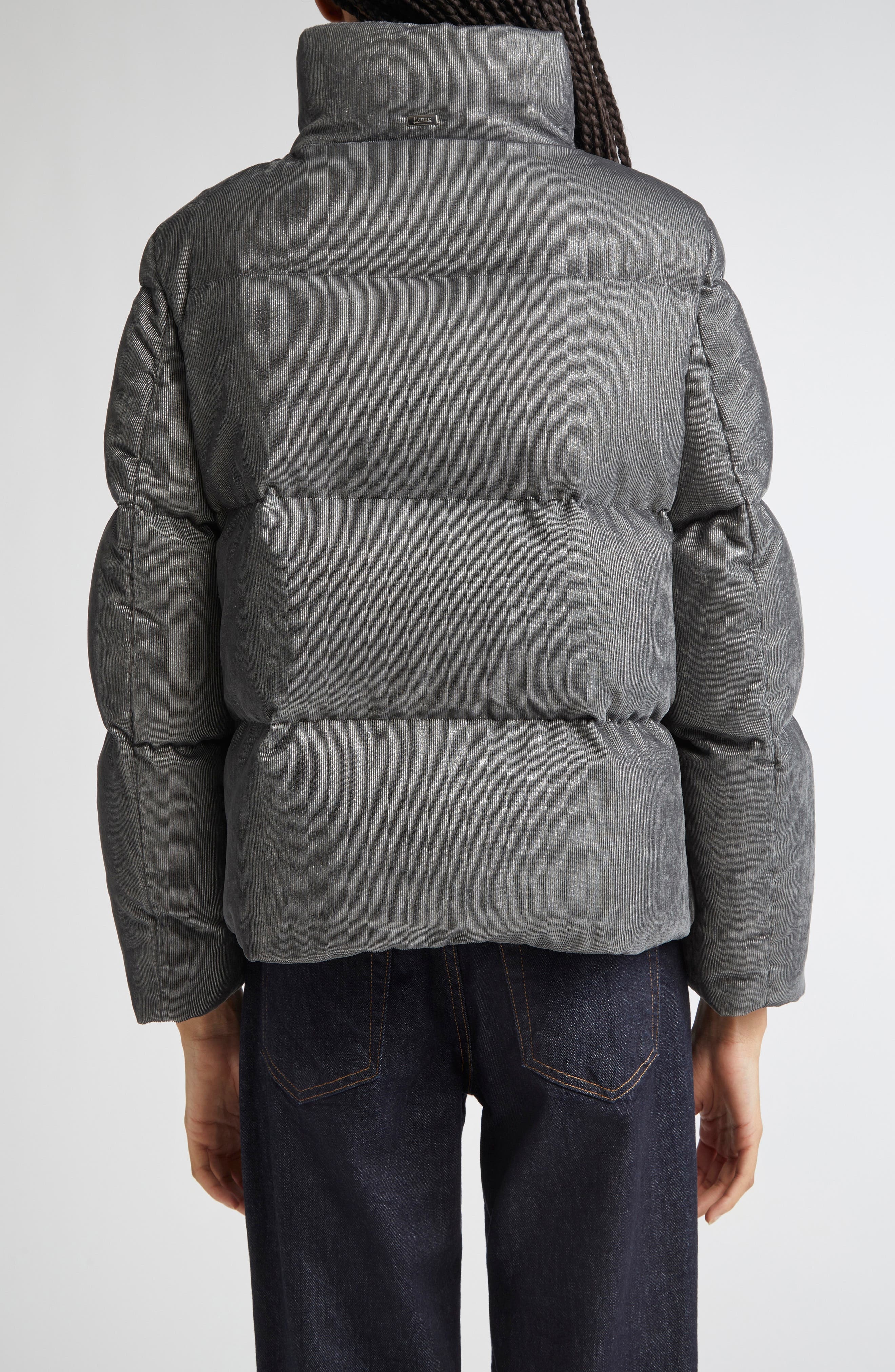 Herno Metallic Corduroy Down Jacket in Grigio Perla at Nordstrom - 2