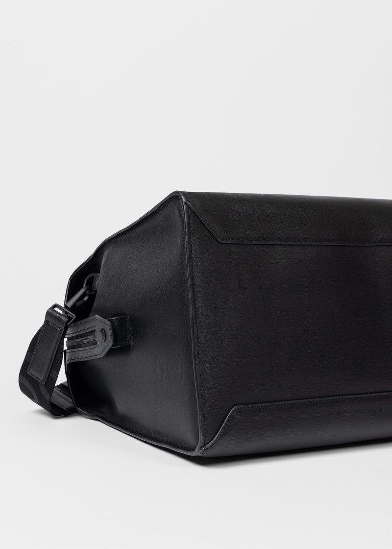 Black Grained Leather Holdall Bag 9