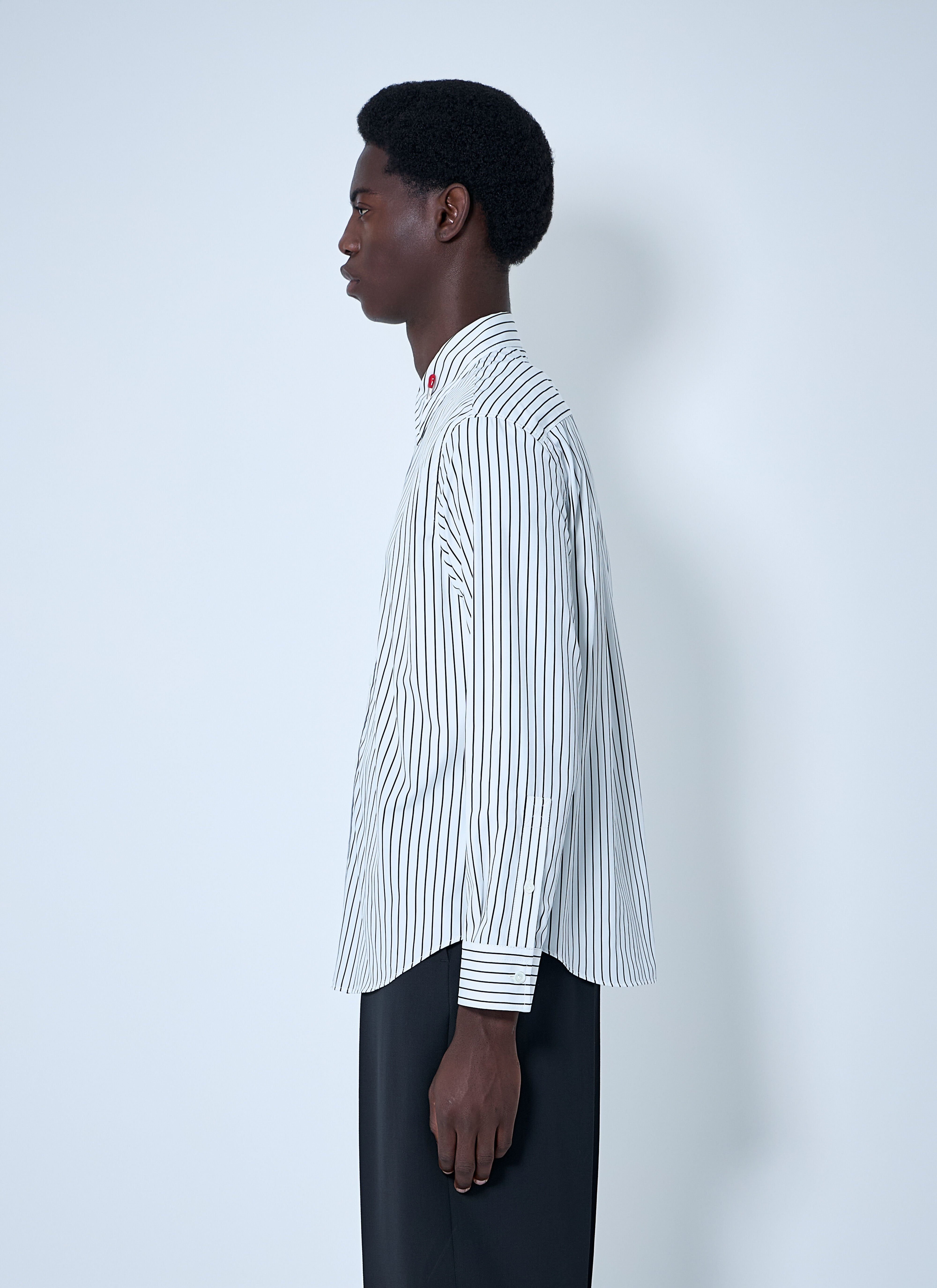 Pinstriped Button-Down Shirt - 3